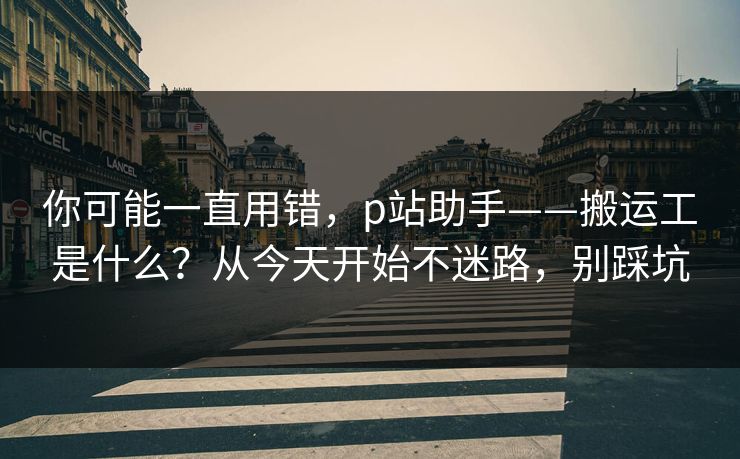 你可能一直用错，p站助手——搬运工是什么？从今天开始不迷路，别踩坑